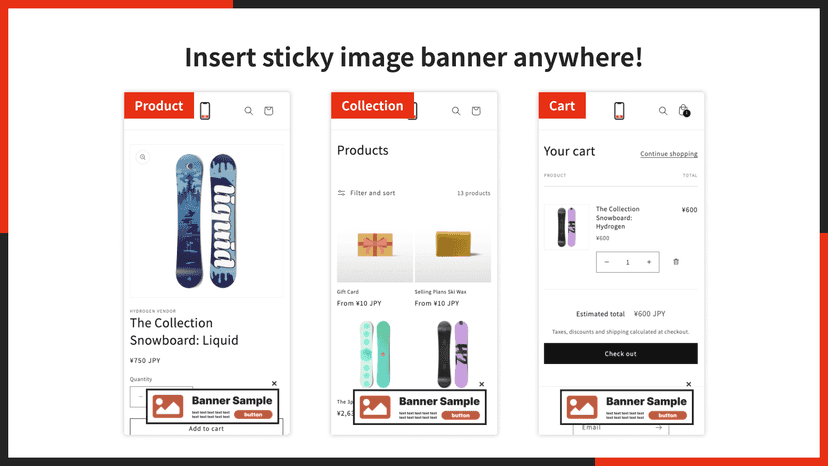 Insert sticky image banner anywhere!