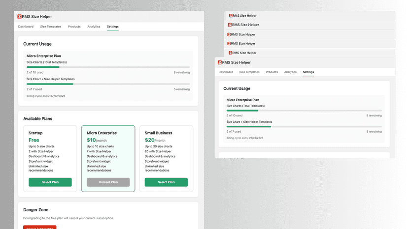 Subscriptions view