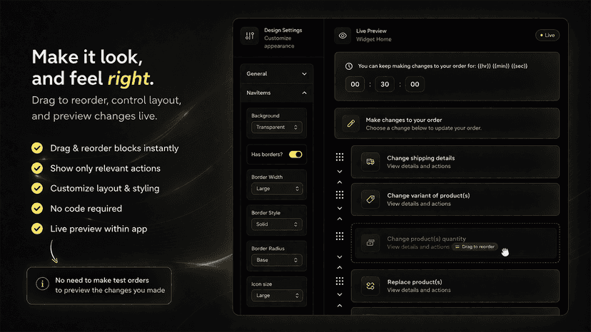 Reviso - Shopify native design edits on post purchase order edit