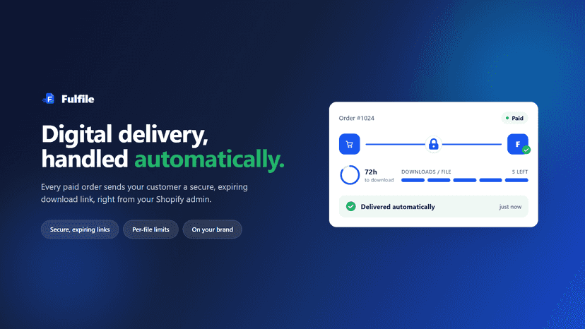 Fulfile delivers digital files automatically