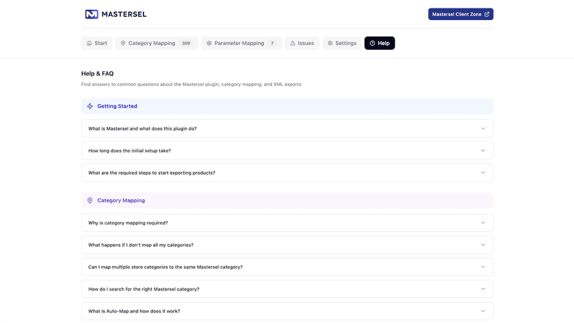 Help page