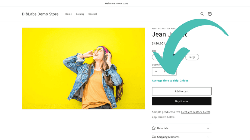 Display current time to fulfill on storefront product page