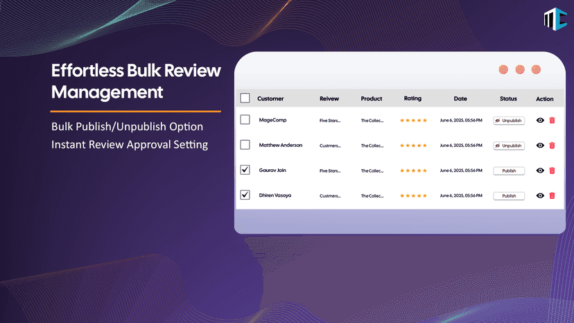 Effortless bulk review management