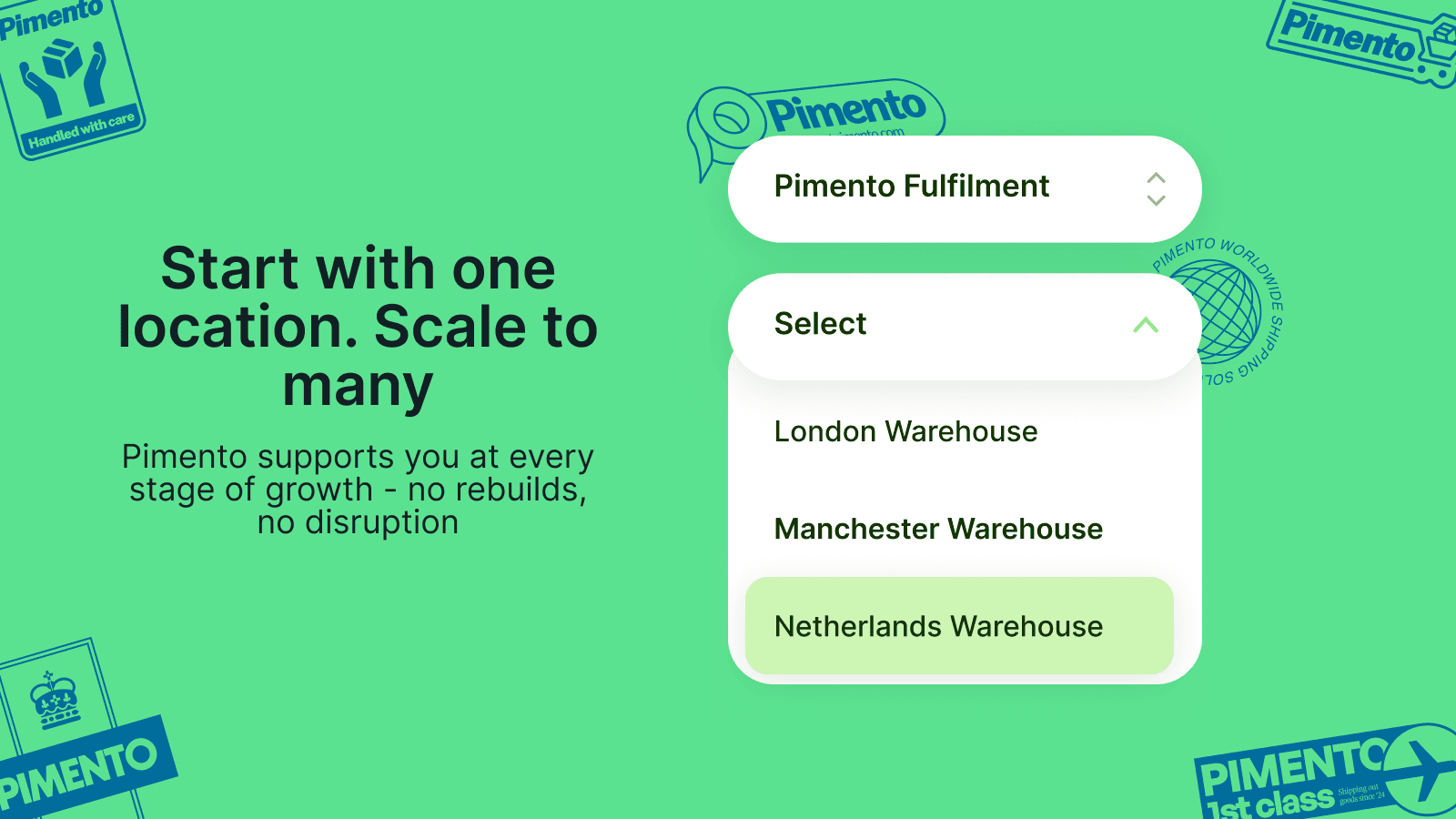Select and manage multiple fulfilment warehouse locations