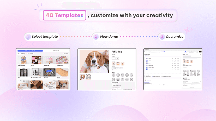product options and customizer