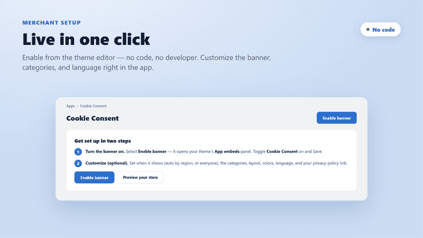 Live in one Click and Customizable
