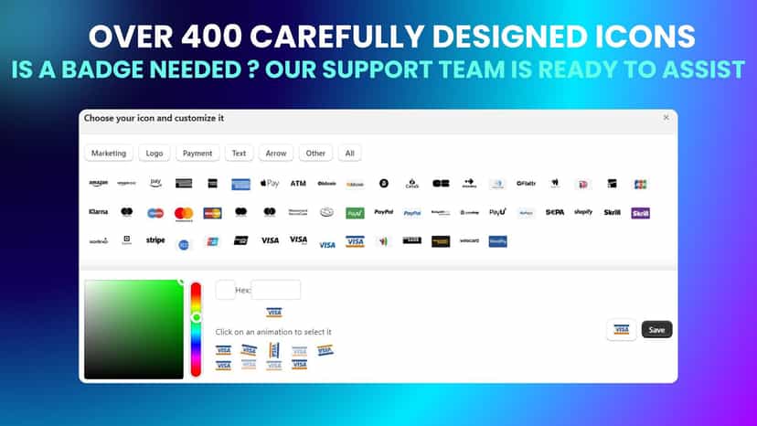over 400 icons