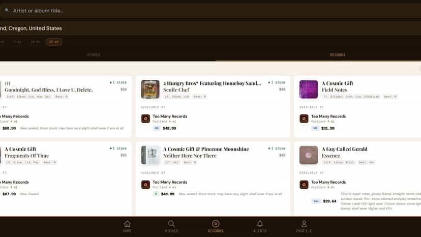 record search on spindig