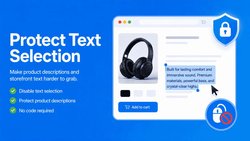 Disable right click and protect Shopify content