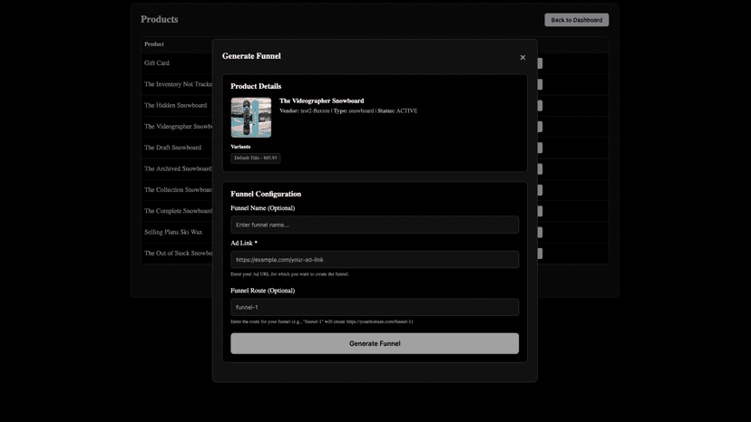 Generate Funnel - Page