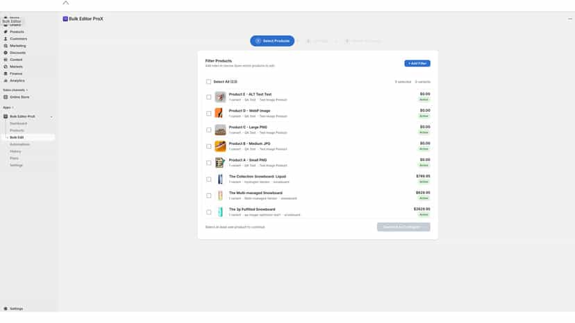 Bulk Edit Products