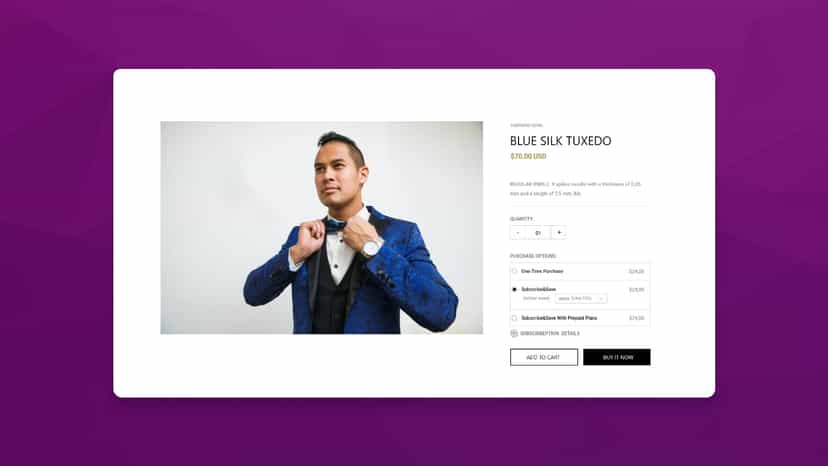 Manageable subscription view on detail page