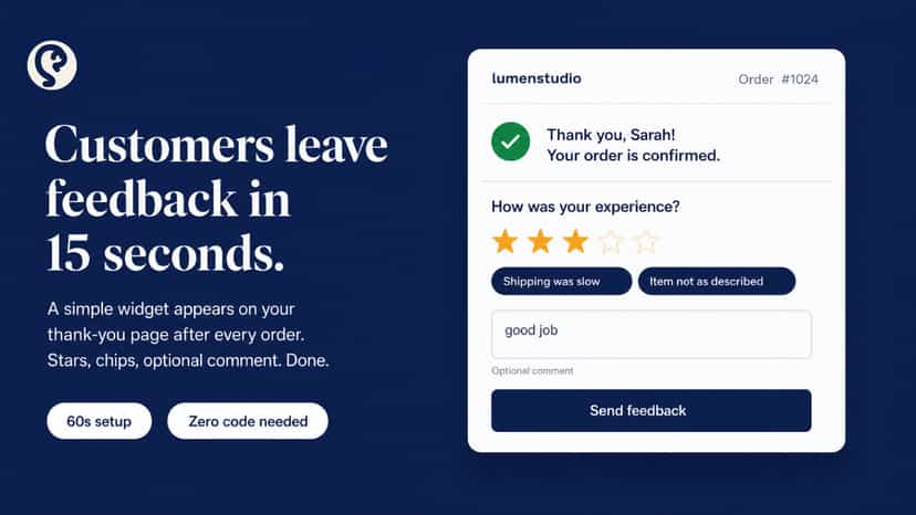 Customer rating widget with stars chips and comment