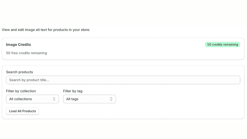 Search bar interface to search products