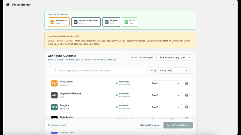 Assign Rulesets to create a Policy
