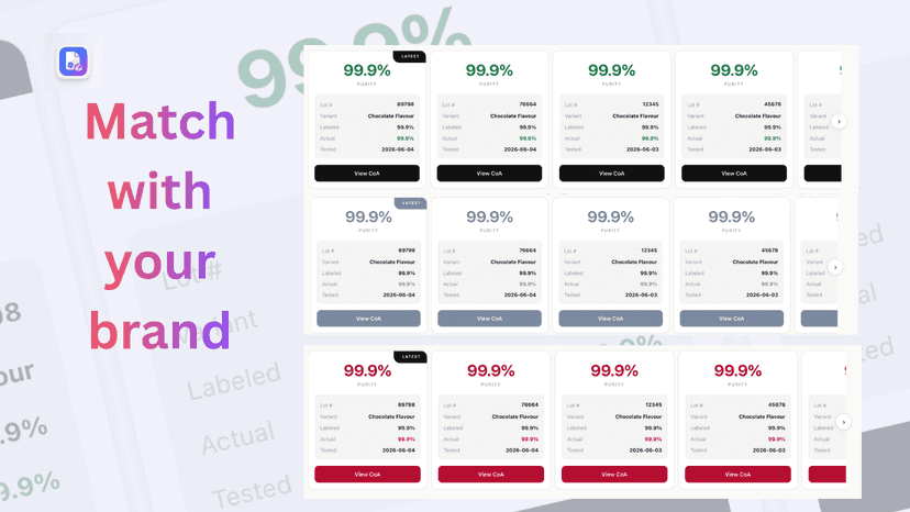 Match CoA cards with your brand colors