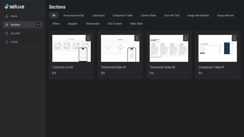 Sections Dashboard