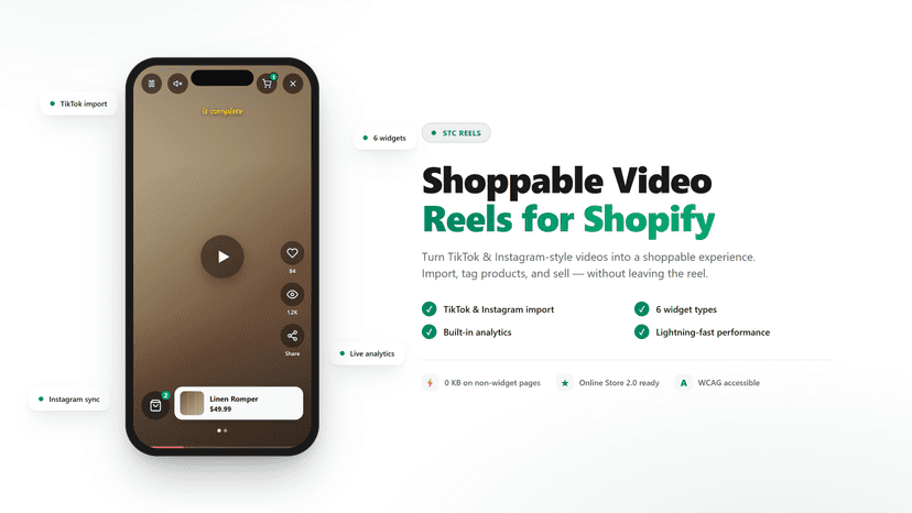 Shoppable Instagram Reels & TikTok videos for Shopify
