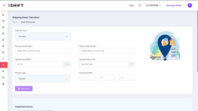 Shipping Rates Calculator