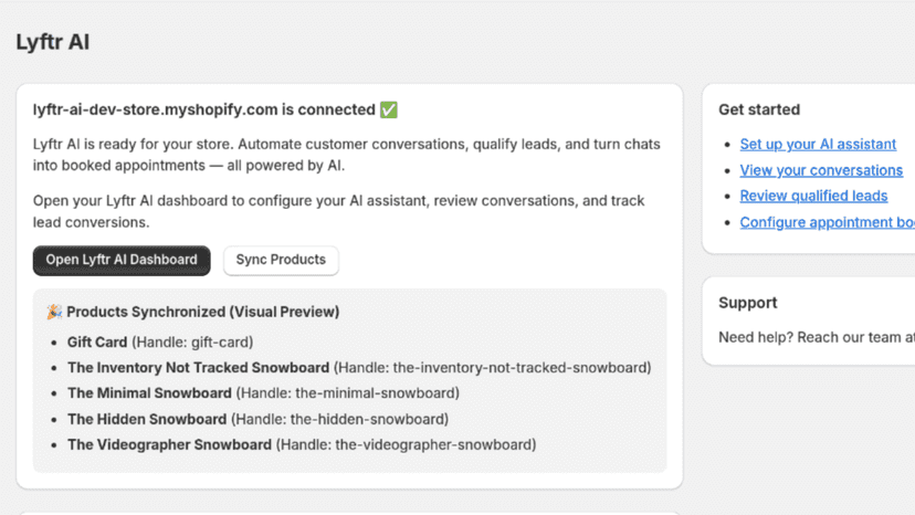 Product sync feature