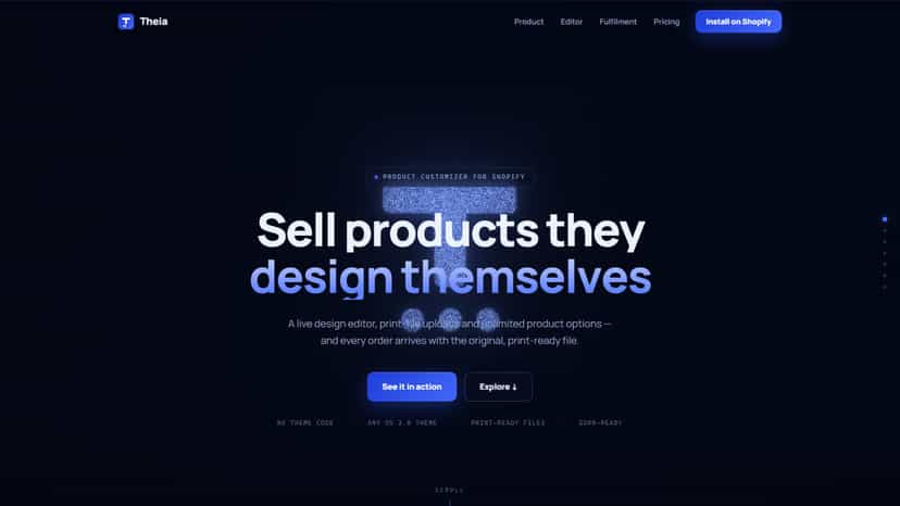 Customers design your products live with Theia