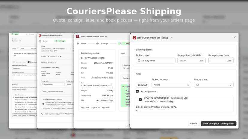 CouriersPlease Feature Collage
