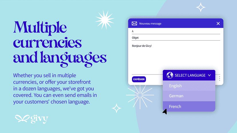 Multi-currency and multi-lingual admin and storefront built in