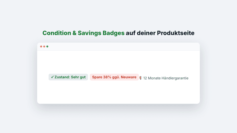 Zustands-Badge auf der Produktseite