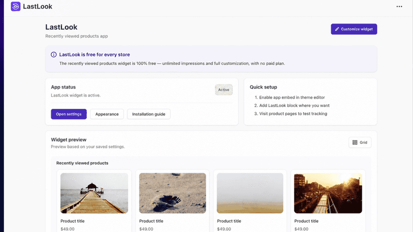 Last Look Dashboard
