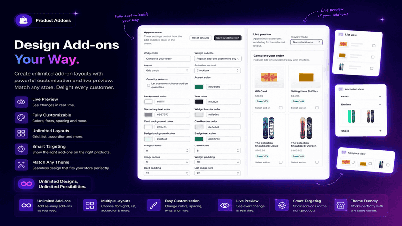 Product addons