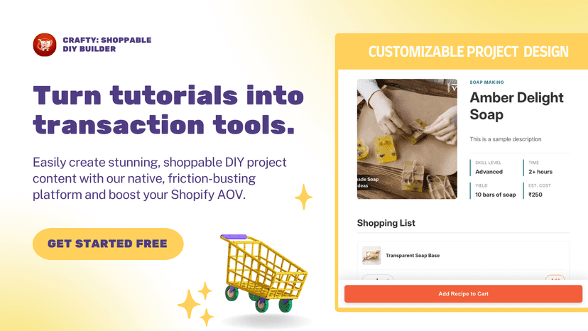 Turn tutorials into transaction tools with Crafty DIY Builder