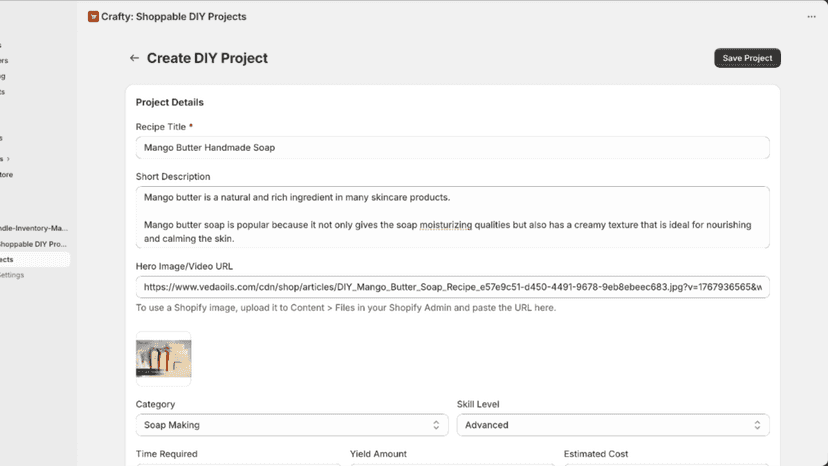 Create new project