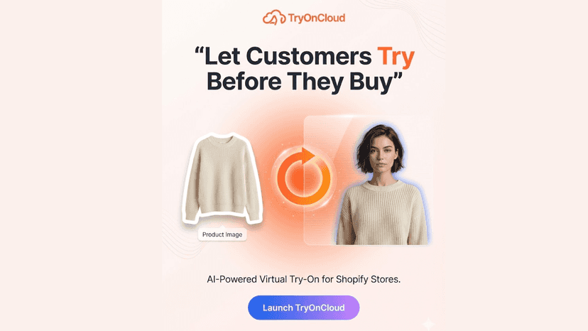 AI virtual try-on transformation showing product image converted