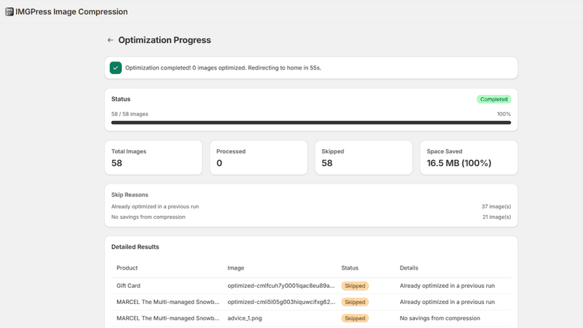 optimized page