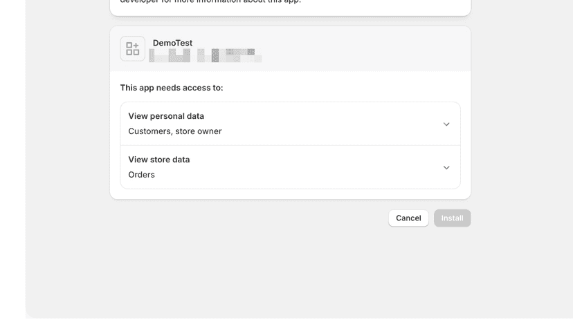 The customer performs an application authorization operation