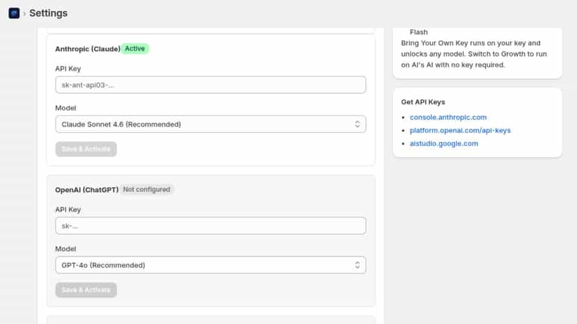 configured your own api key