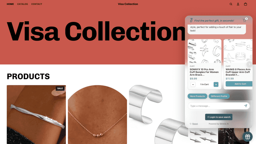 Gimmie AI Shopping Assistant Product Recommendations by Profile