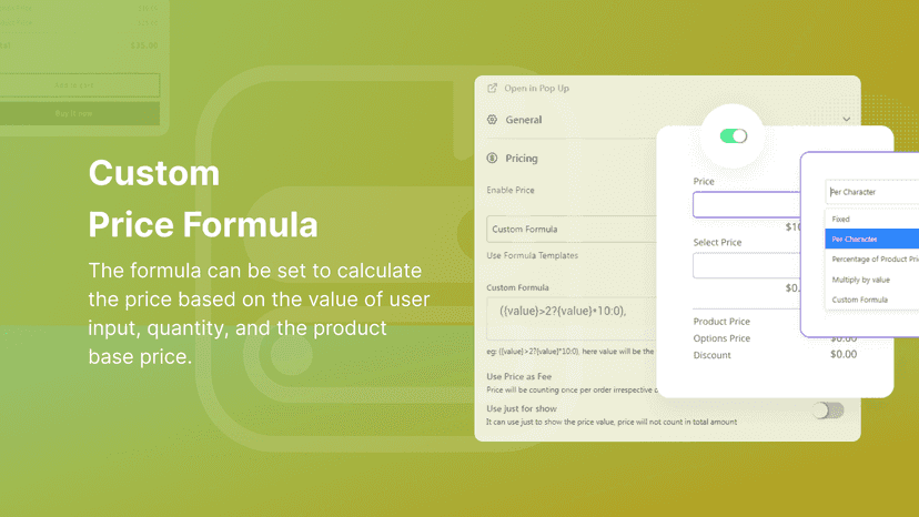 Custom Pricing Formulas & Extra Charges