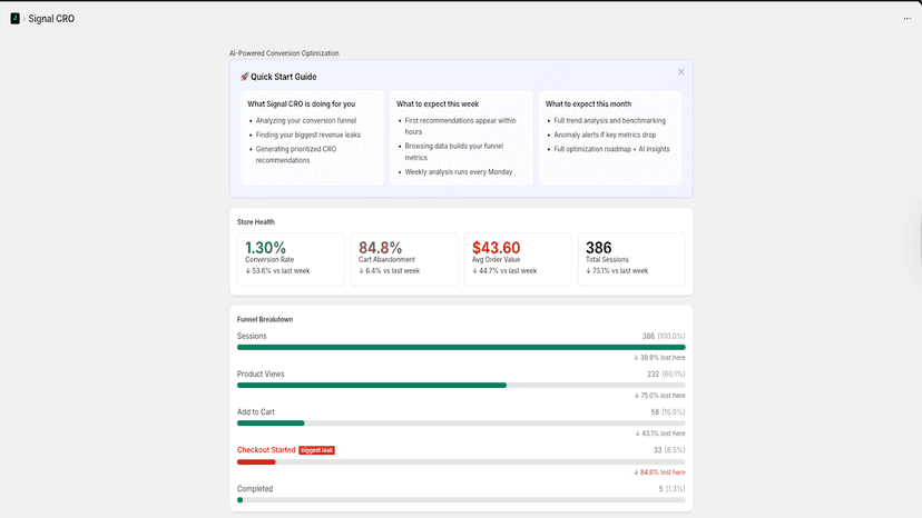 Quick Start Header/Funnel