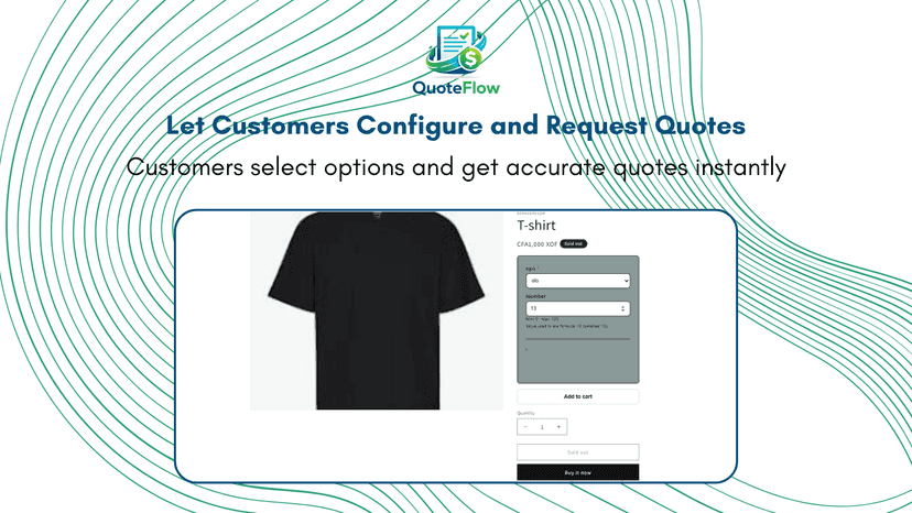 Storefront product configurator with options and quote display