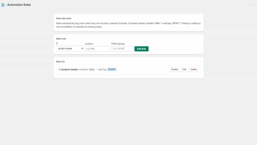 Automations Page