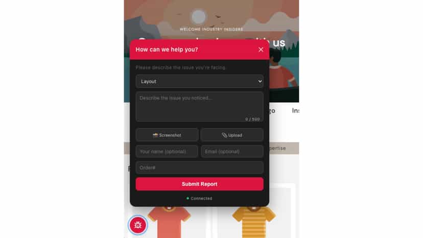Widget on mobile view