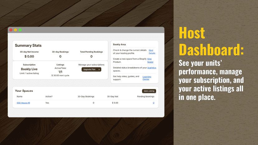 Track performance and manage your listing on the host dashboard