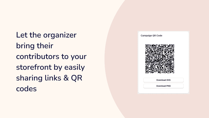 share QR codes or links