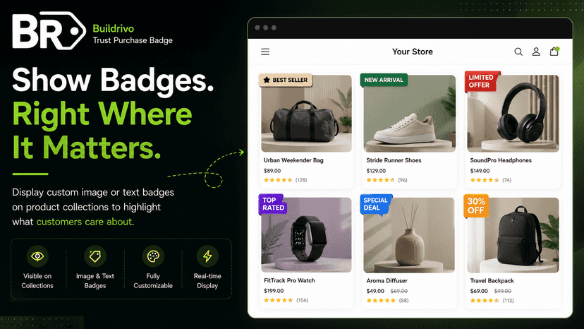 Storefront showing trust and purchase badges live