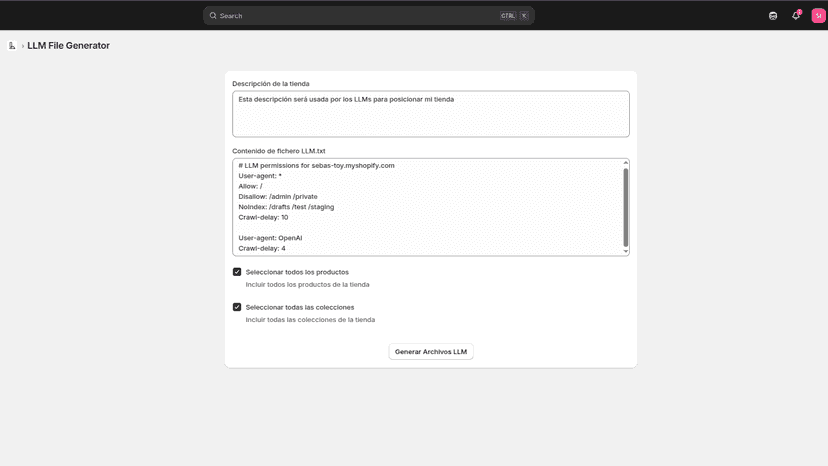 LLMs.txt Generator - Descripción y contenido de LLMs