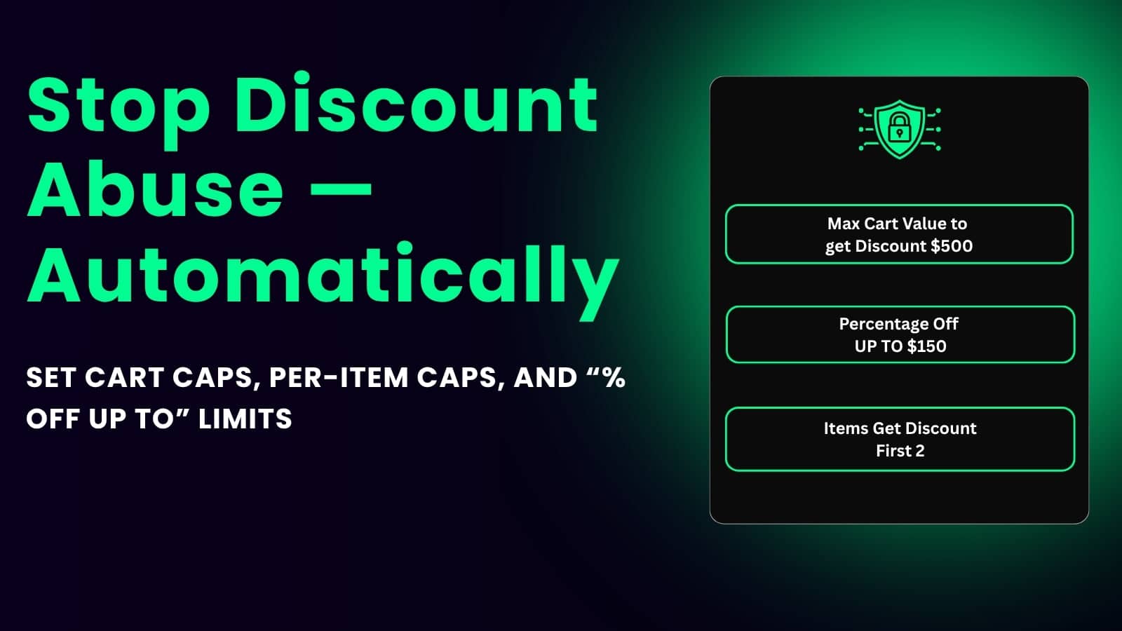 Build discount that stop Discount abuse