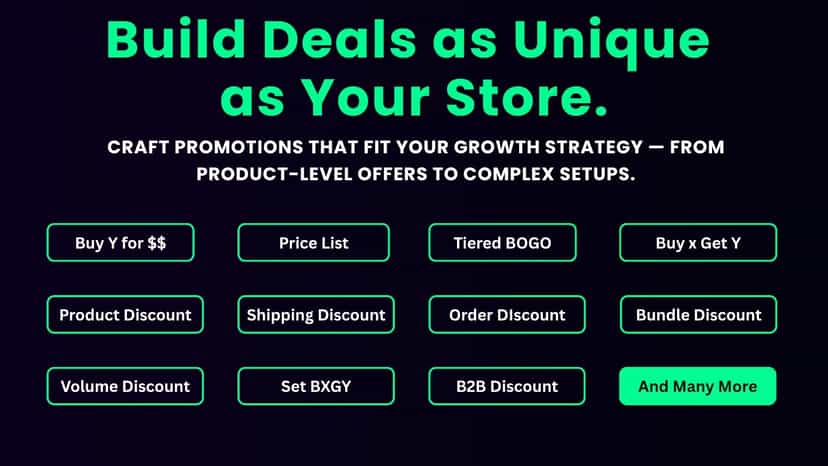 build deals as unique as your store