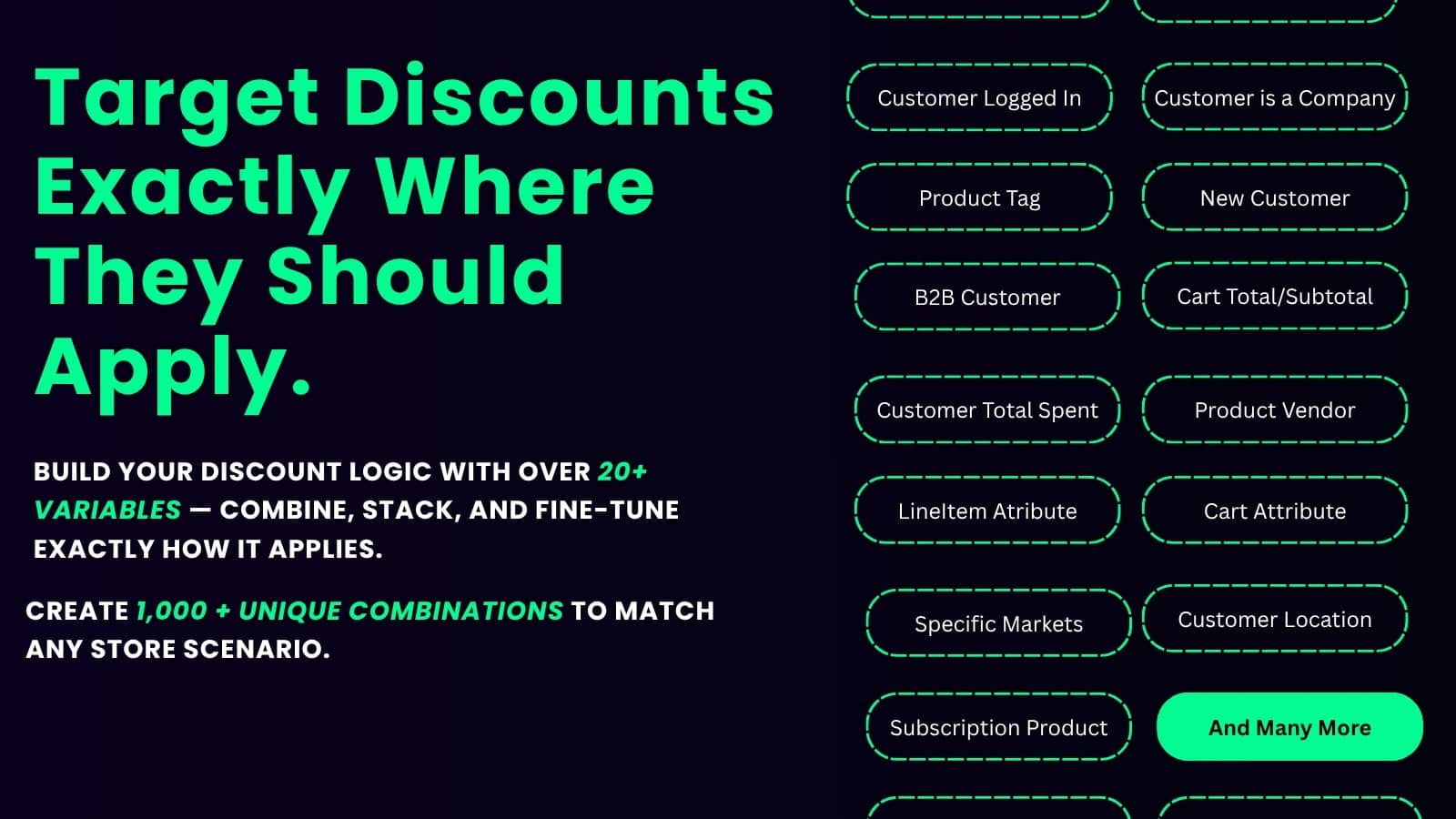 target discount based on shopify markets and advanced rule engin