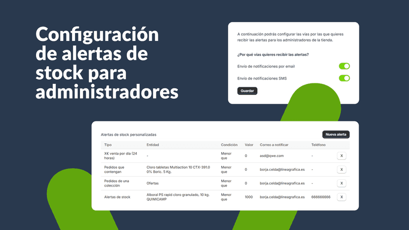 Notify your customers with instant notifications and emails